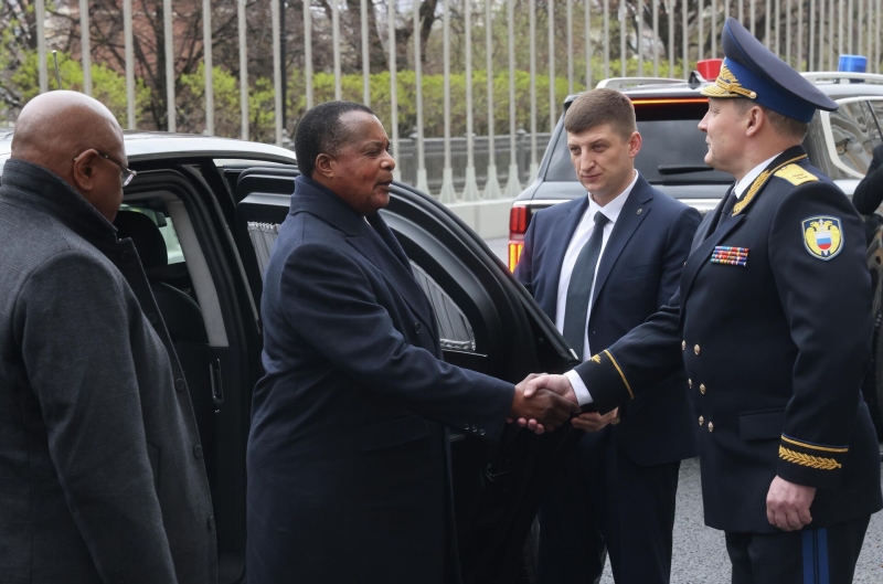 Президент Республики Конго Дени Сассу-Нгессо прибыл в Кремль на встречу с президентом РФ Владимиром Путиным